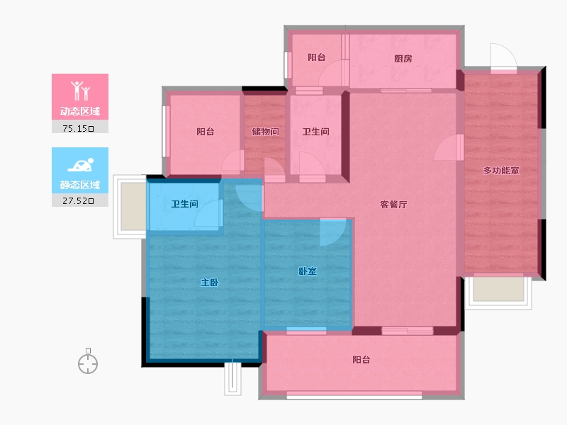 广东省-肇庆市-锦龙·凤凰城花园-96.26-户型库-动静分区