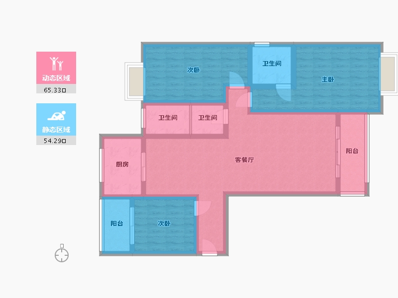 湖南省-衡阳市-宜府锦城-127.00-户型库-动静分区