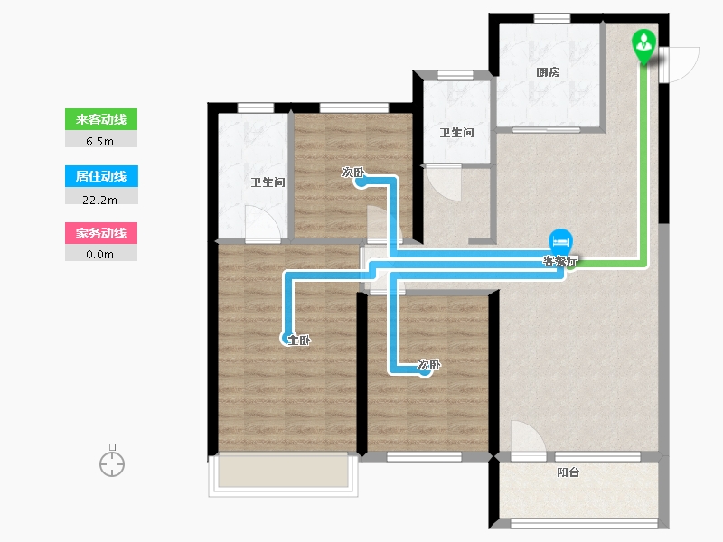 辽宁省-大连市-亿达河口湾北区-96.00-户型库-动静线