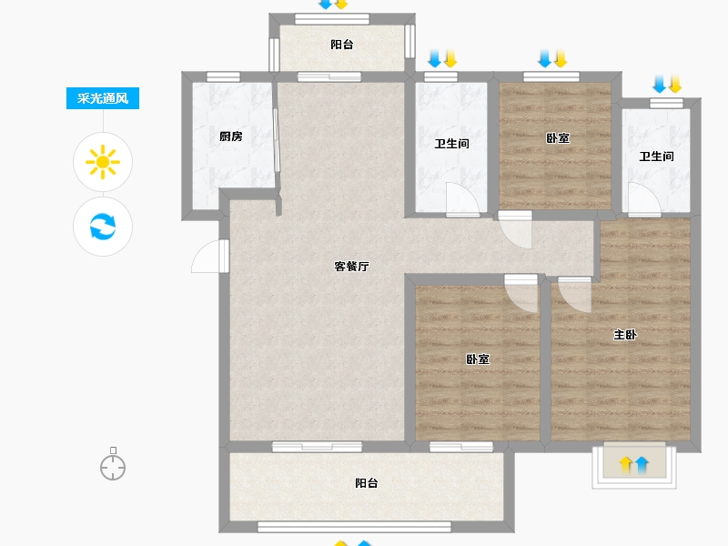 河南省-信阳市-德润.上和府-99.00-户型库-采光通风