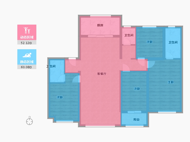 河北省-衡水市-天正公馆-100.00-户型库-动静分区