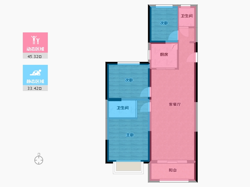 河南省-郑州市-亚星环翠居-90.00-户型库-动静分区