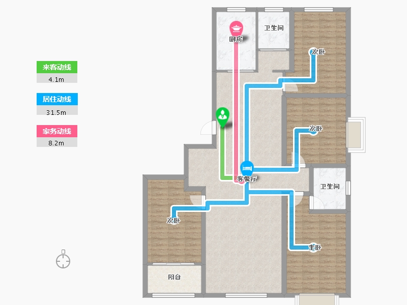 山东省-潍坊市-九州方圆国际-135.00-户型库-动静线