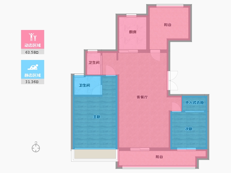 安徽省-滁州市-城市之星小区-93.00-户型库-动静分区