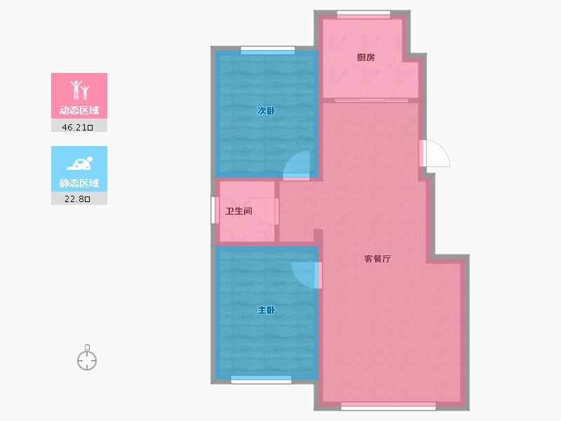 内蒙古自治区-呼伦贝尔市-华溪隆城-82.66-户型库-动静分区