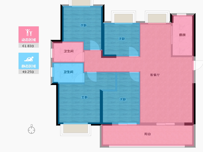 贵州省-贵阳市-花园小区-128.00-户型库-动静分区