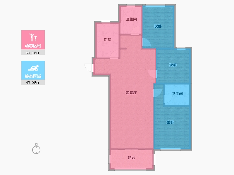 江苏省-南通市-金韵华庭-116.00-户型库-动静分区