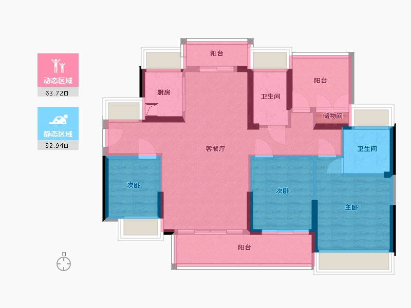 广东省-惠州市-骏宏学府-88.00-户型库-动静分区