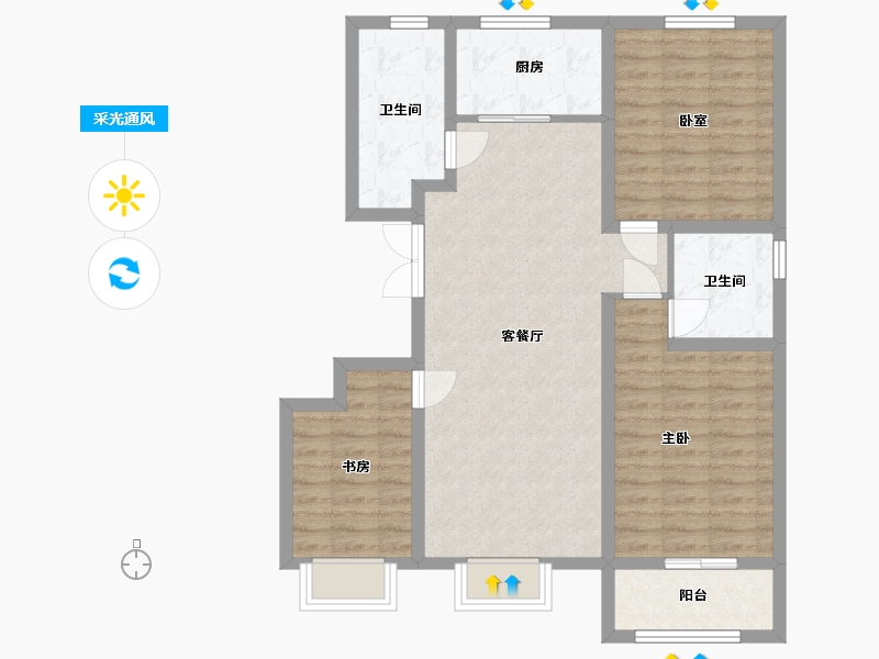 河北省-邯郸市-泰和阳光-21.80-户型库-采光通风