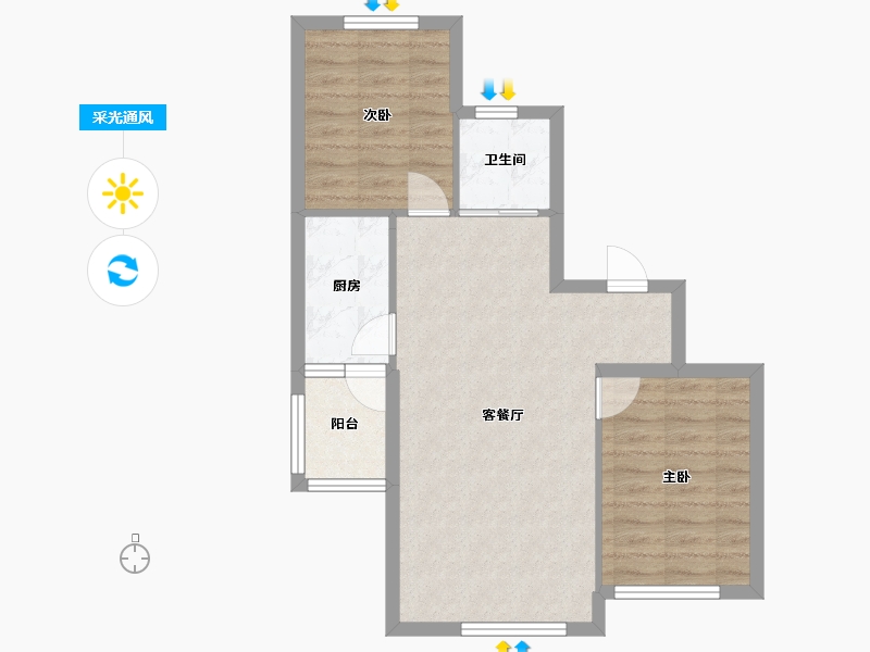 辽宁省-丹东市-凤凰首府-70.00-户型库-采光通风