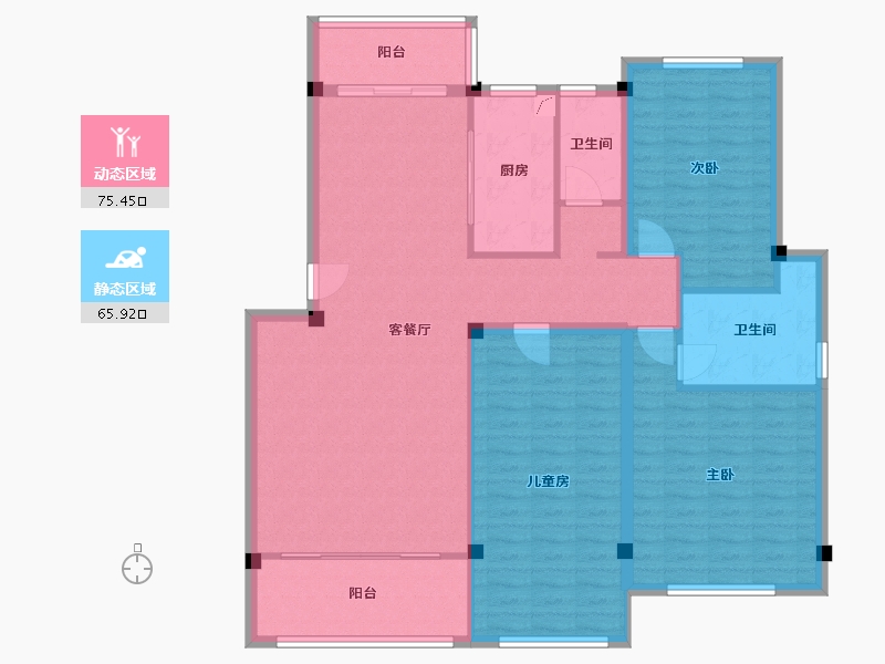 广西壮族自治区-崇左市-书香华府-105.00-户型库-动静分区