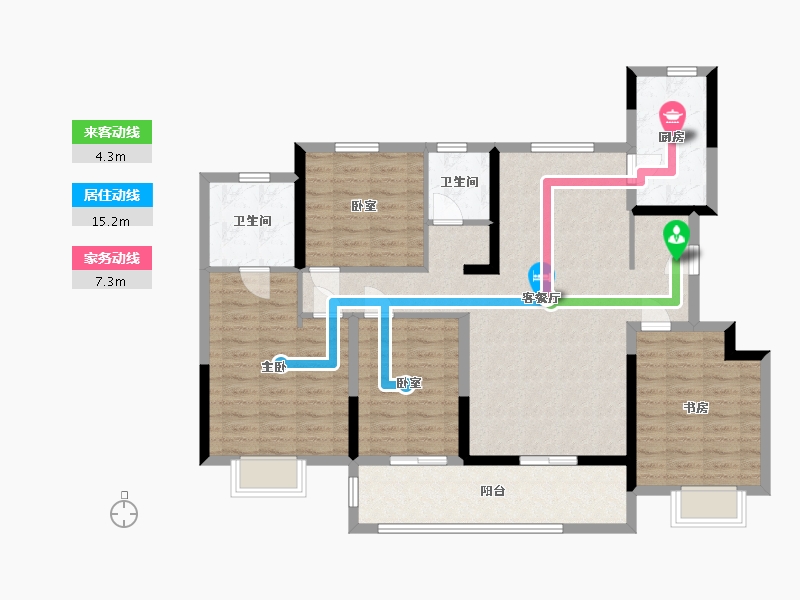 安徽省-淮北市-理想城-119.00-户型库-动静线