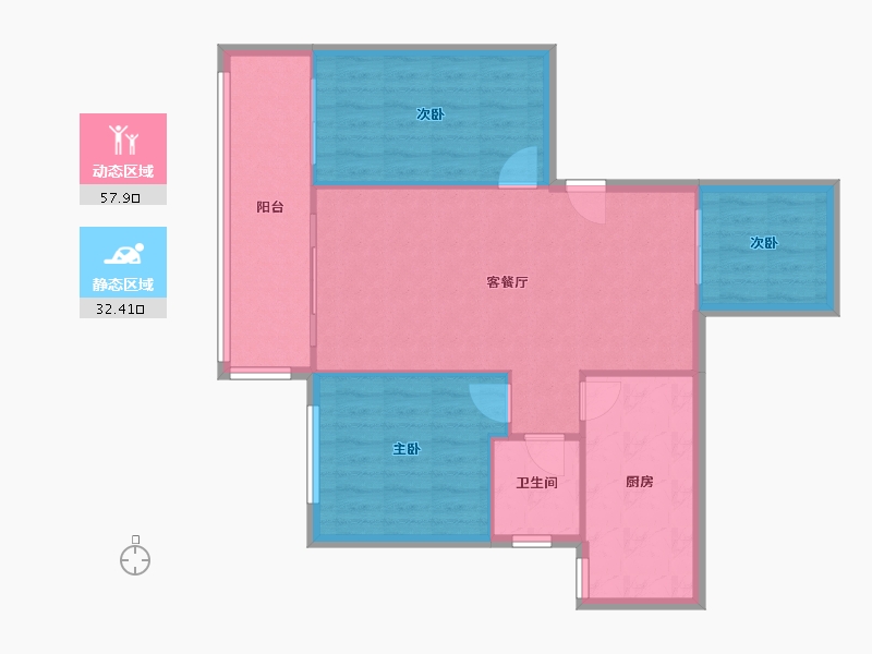 重庆-重庆市-渝能国际-81.00-户型库-动静分区