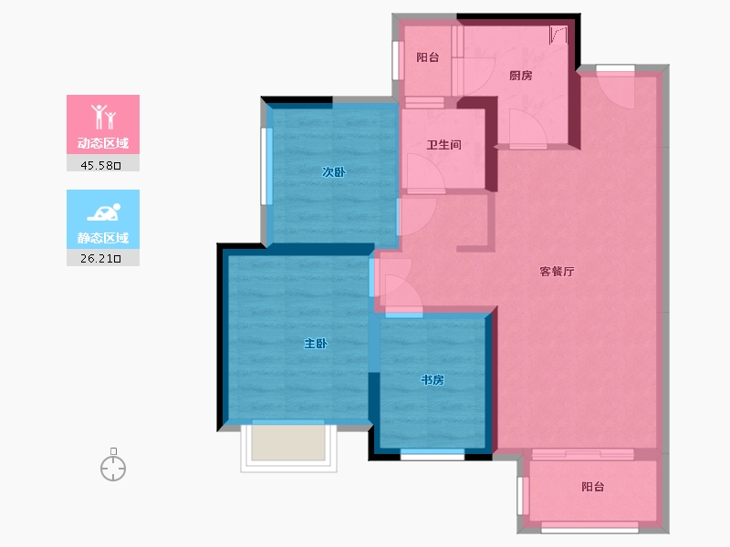 四川省-自贡市-新力帝泊湾-69.00-户型库-动静分区