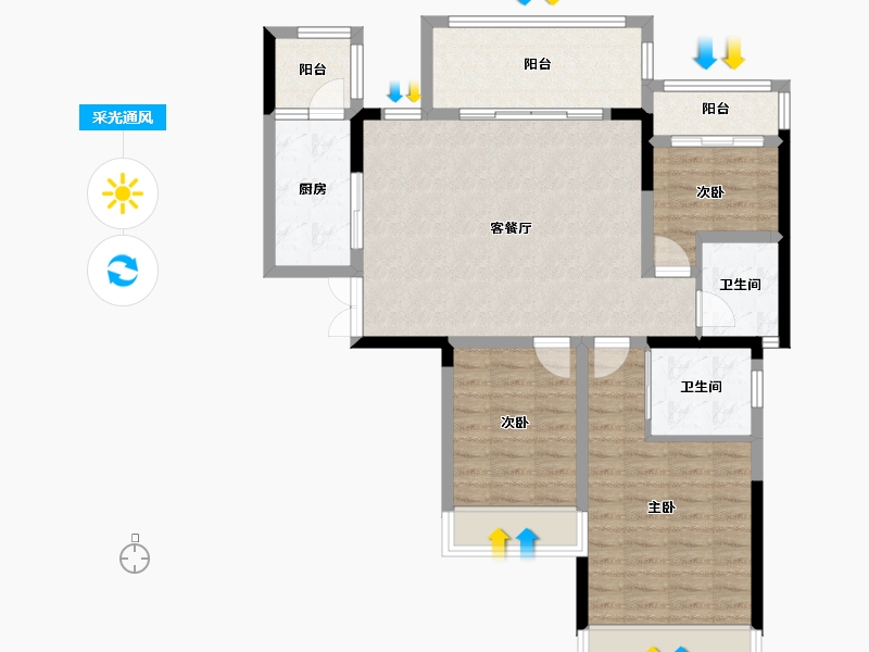 四川省-成都市-禹通宝誉府-109.00-户型库-采光通风