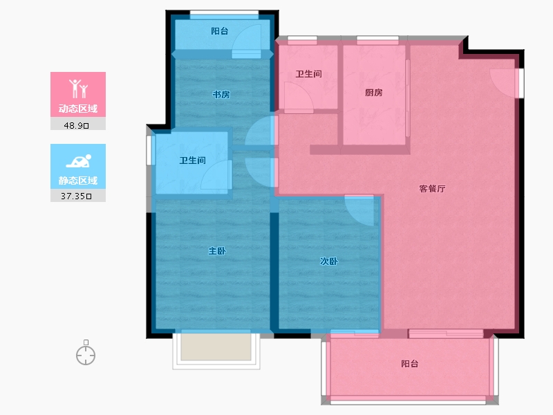 福建省-漳州市-联发君领壹号-81.51-户型库-动静分区