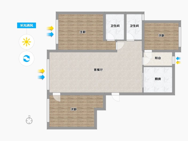 贵州省-六盘水市-月亮湾小区-96.20-户型库-采光通风