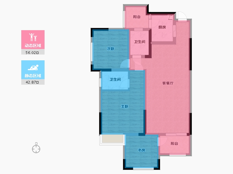 陕西省-汉中市-太阳谷康郡-112.00-户型库-动静分区