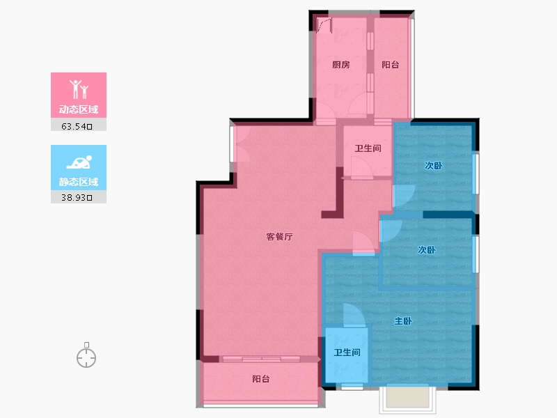 贵州省-贵阳市-解五小区-91.00-户型库-动静分区