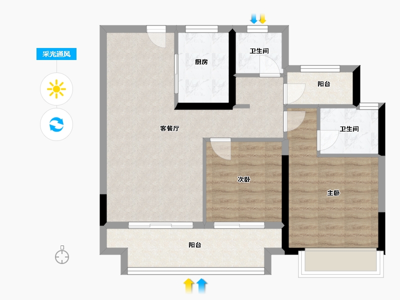 江苏省-常州市-大唐中南上悦城-70.00-户型库-采光通风