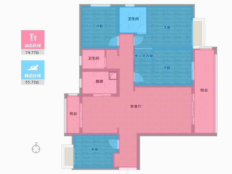 云南省-昆明市-昆明融创文旅城A18地块-118.90-户型库-动静分区