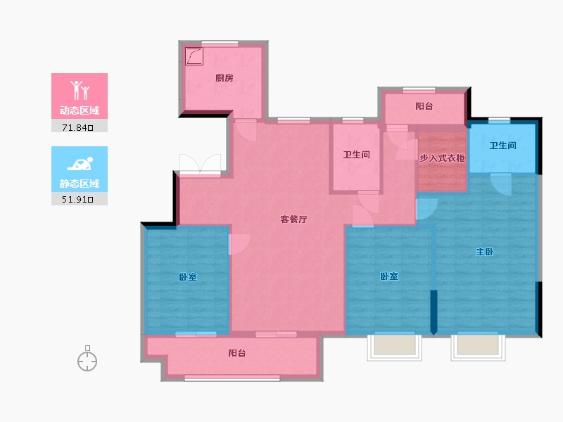 浙江省-宁波市-鹿湖花苑-126.00-户型库-动静分区