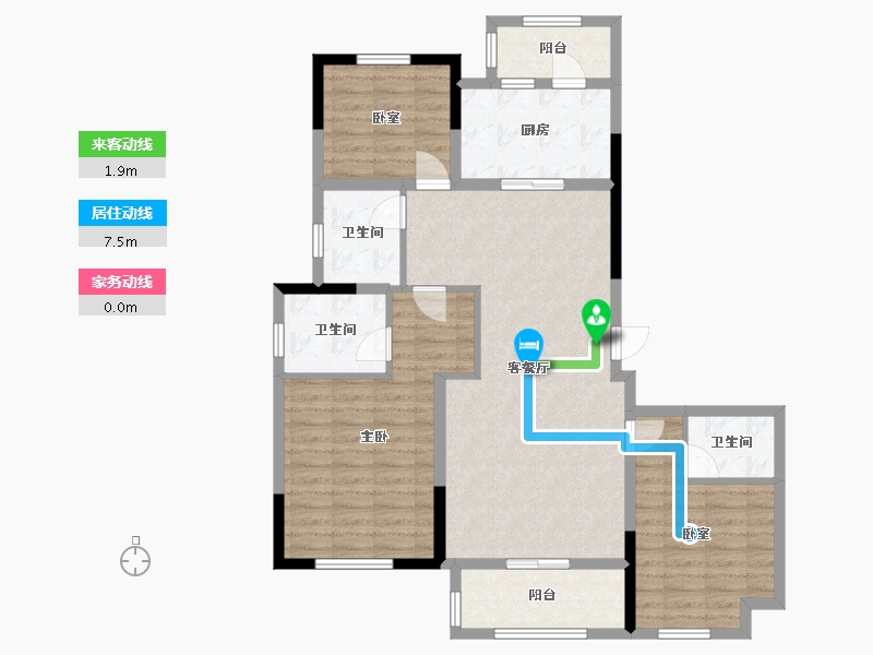 安徽省-淮北市-淮北市绿金花园-102.00-户型库-动静线