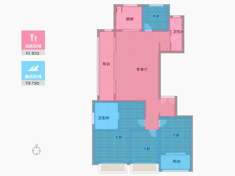 江苏省-南京市-花语熙岸-109.20-户型库-动静分区