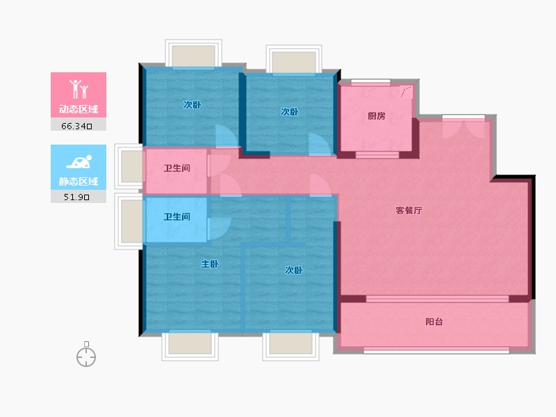 福建省-福州市-榕发翰林壹号-111.37-户型库-动静分区