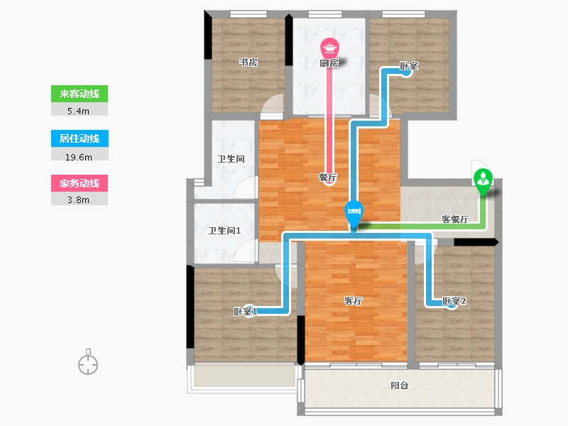 吉林省-吉林市-中海·央墅|伴山郡-111.41-户型库-动静线