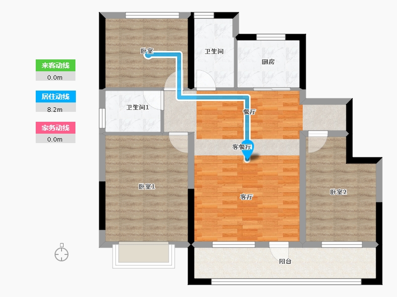 吉林省-吉林市-泽信·江山府-88.45-户型库-动静线