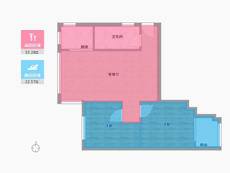 广东省-广州市-保利红棉花园-53.70-户型库-动静分区