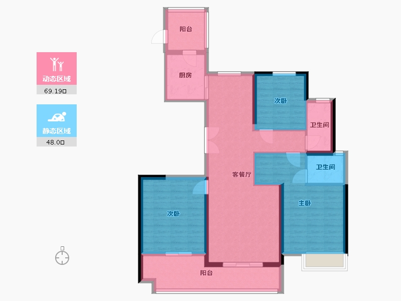 陕西省-渭南市-金润紫金城-110.00-户型库-动静分区