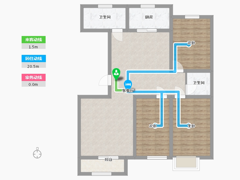 河北省-唐山市-迁安市万生花苑小区-103.00-户型库-动静线