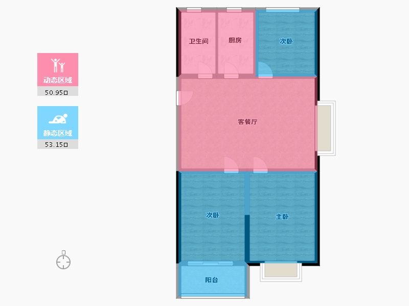 山东省-潍坊市-渭水苑2期-94.00-户型库-动静分区