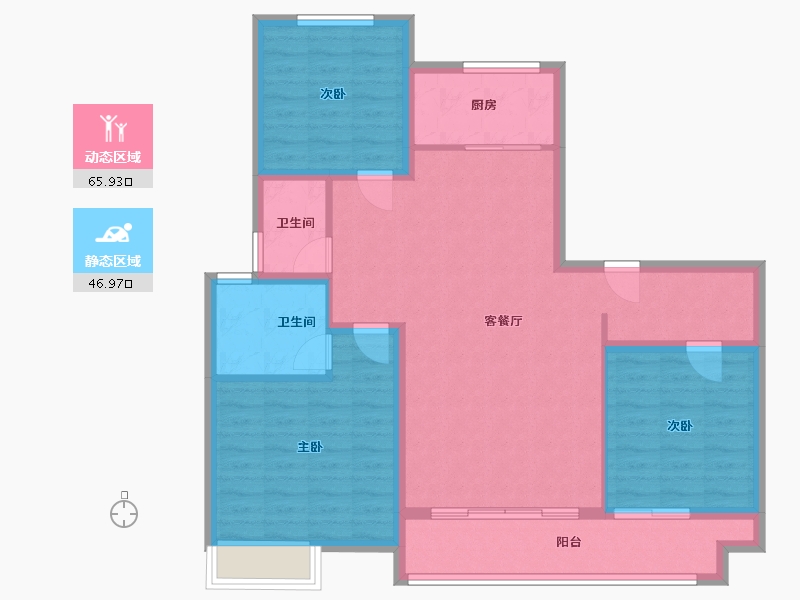 陕西省-铜川市-龙记观园-102.00-户型库-动静分区