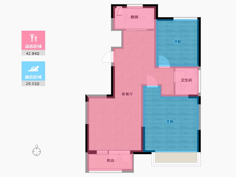 河北省-廊坊市-国际绿地花都-67.00-户型库-动静分区