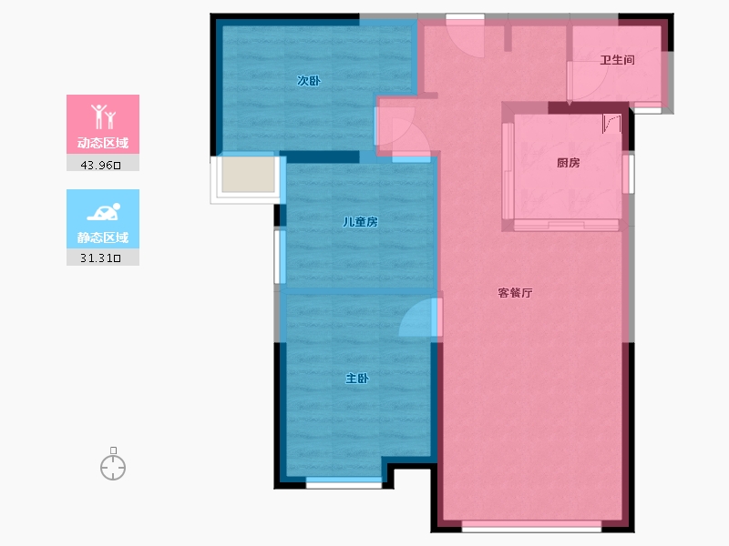 新疆维吾尔自治区-乌鲁木齐市-万科都会未来城-76.00-户型库-动静分区