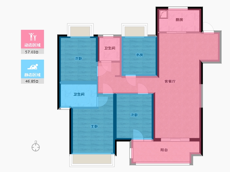 云南省-昆明市-华府广场-110.00-户型库-动静分区