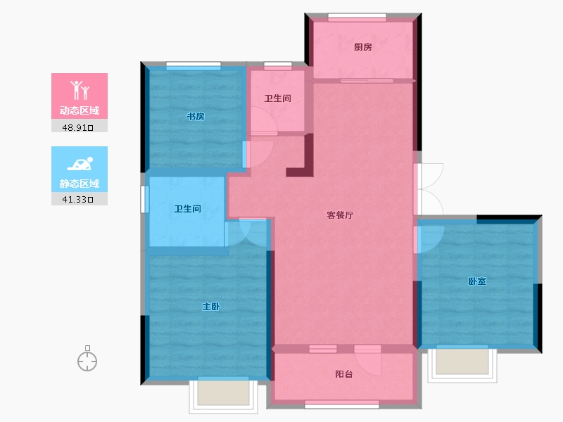 山东省-济南市-华润置地公元九里-89.00-户型库-动静分区