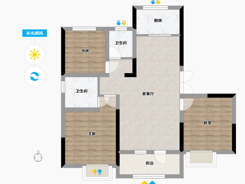 山东省-济南市-华润置地公元九里-89.00-户型库-采光通风