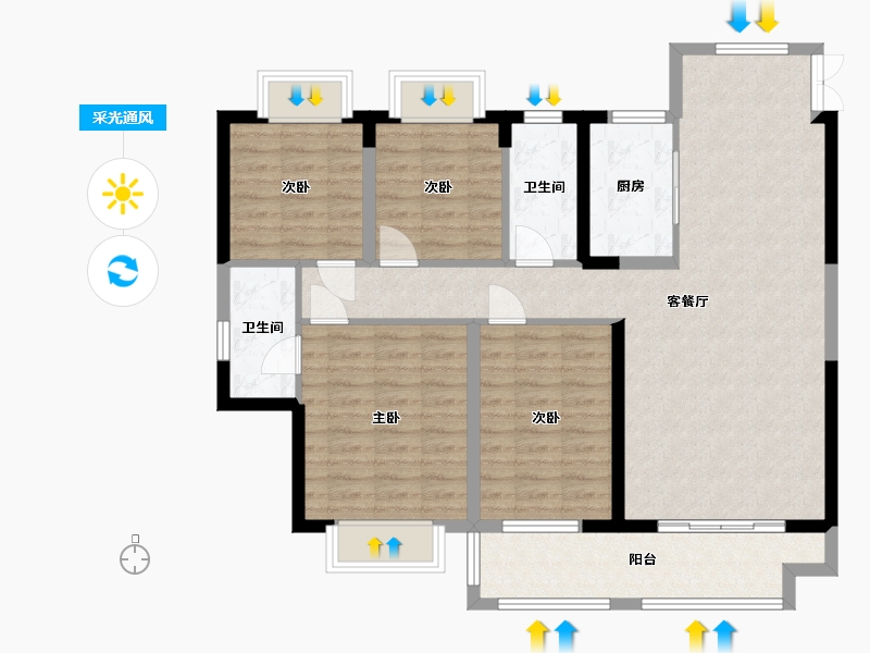 江西省-赣州市-未来城-112.24-户型库-采光通风