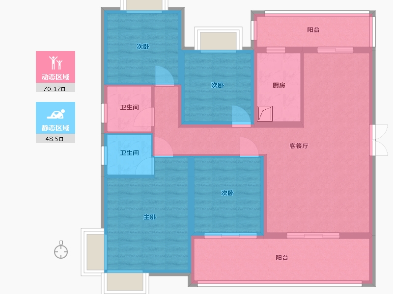 湖南省-长沙市-长燃润和天地-143.00-户型库-动静分区