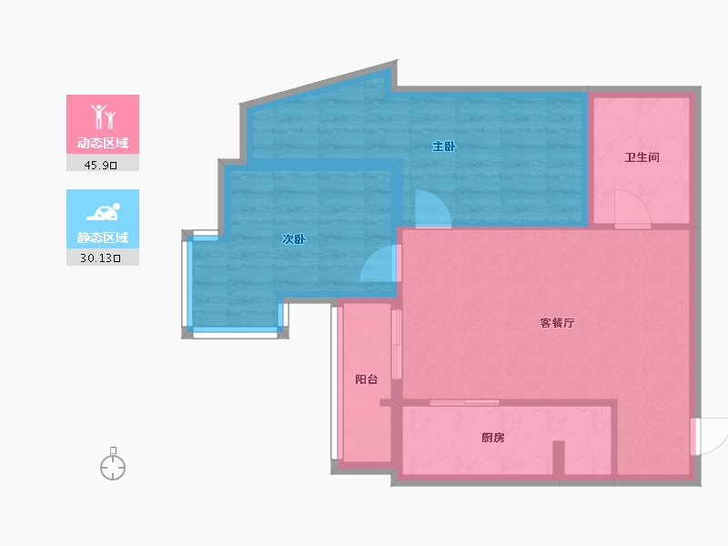 北京-北京市-都会华庭-82.05-户型库-动静分区