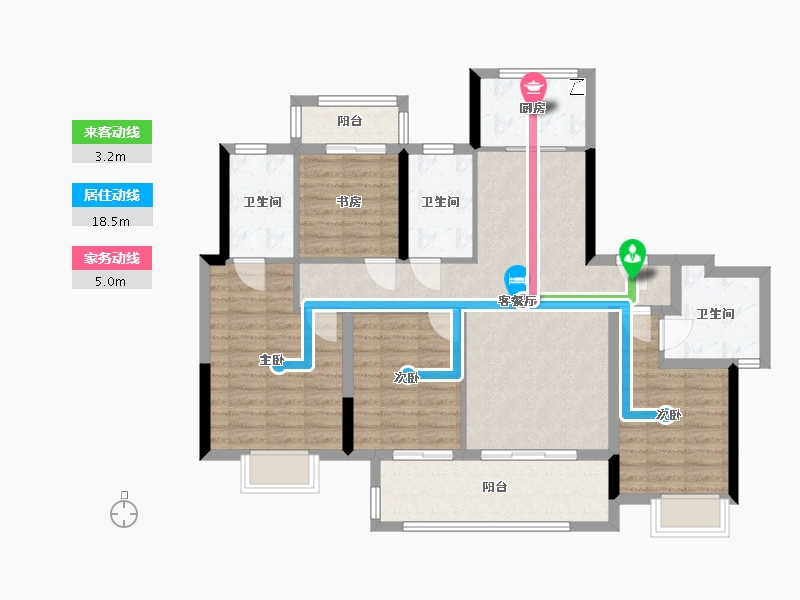 浙江省-温州市-新力琥珀园-108.00-户型库-动静线