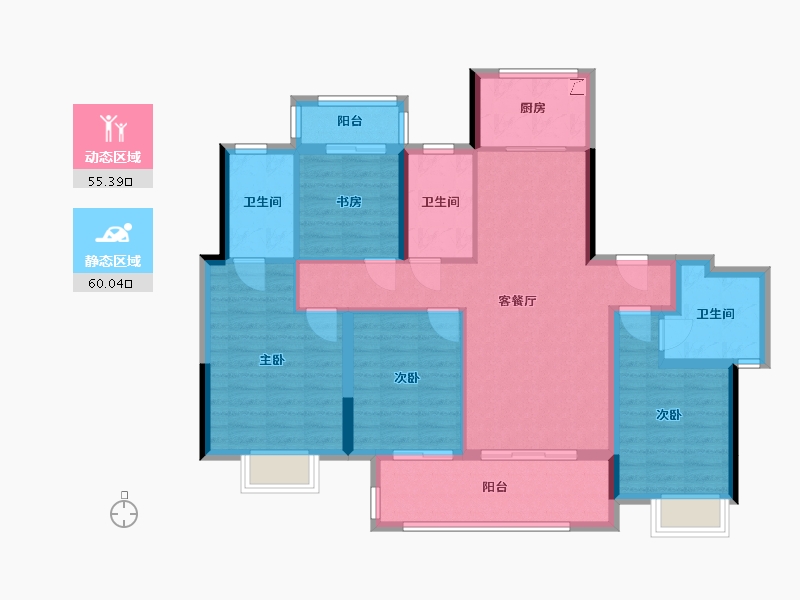 浙江省-温州市-新力琥珀园-108.00-户型库-动静分区