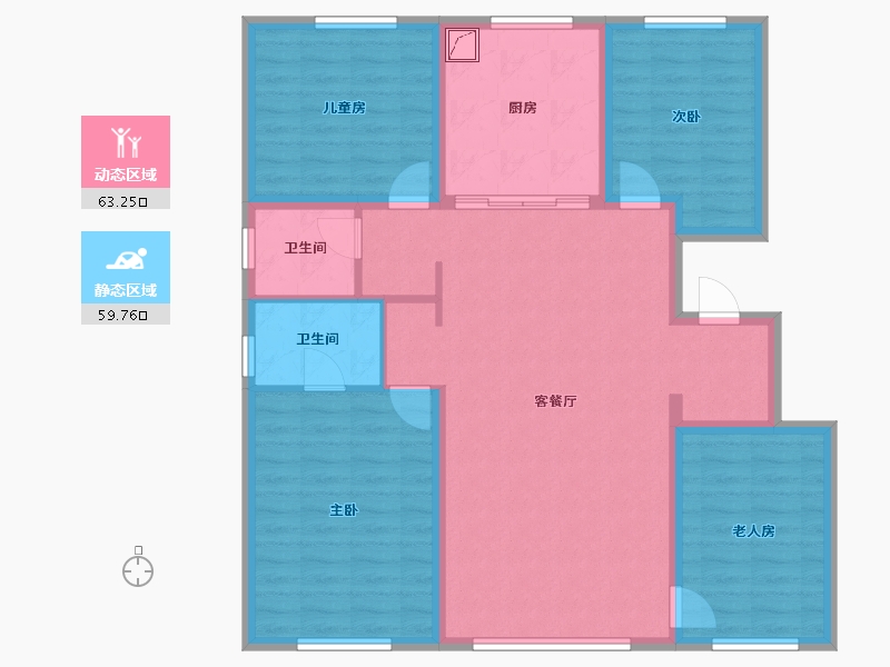 内蒙古自治区-赤峰市-朗润明珠-124.00-户型库-动静分区