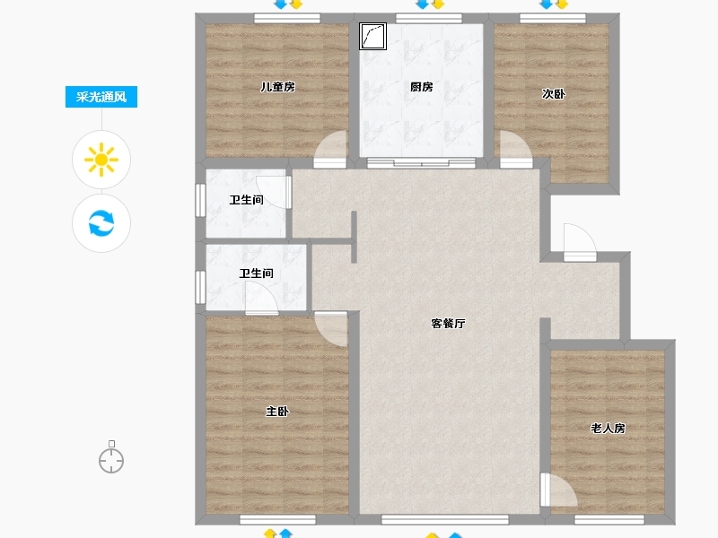 内蒙古自治区-赤峰市-朗润明珠-124.00-户型库-采光通风