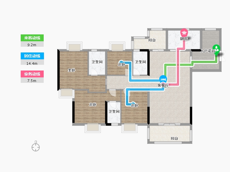 广东省-云浮市-筠州华府-148.00-户型库-动静线