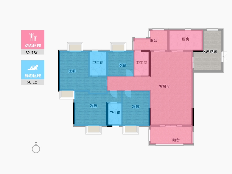 广东省-云浮市-筠州华府-148.00-户型库-动静分区